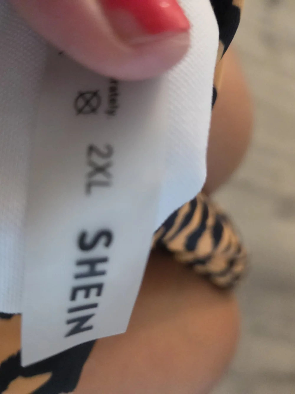 SHEIN Brown Tiger-Print Ring Bikini Top